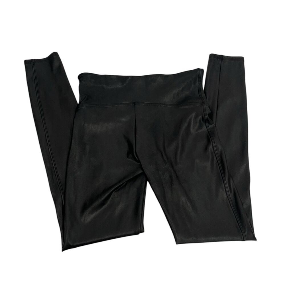 SOLDDDSPANX Faux Leather Black High Rise Legging‎ Medium - Picture 3 of 5